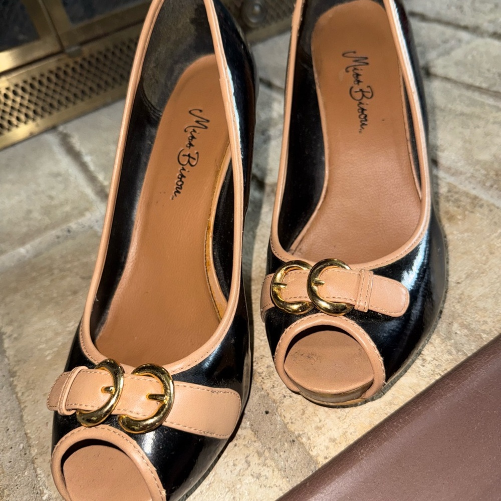 Mona B Tan and Black Elegant Heels